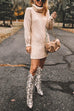 Rebadress Turtleneck Long Sleeves Ribbed Knit Sweater Dress(in 7 Colors!)