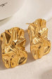 Rebadress Textured Gold Rectangle Stud Earrings