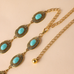 Rebadress Turquoise Decorative Adjustable Metal Chain Belt