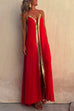 Rebadress V Neck Backless Sequin Detailed Cami Maxi Dress