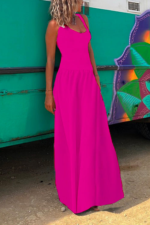 Rebadress Solid Criss Cross Backless Maxi Cami Dress(4 Solid Colors Available)