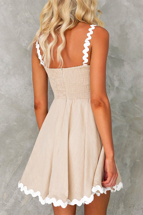 Rebadress Waisted Ric Rac Color Block Cami Sundress