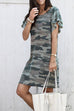 Rebadress Bubble Sleeves Camo T-shirt Dress