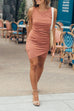 Rebadress Ruched Sheath T-shirt Dress