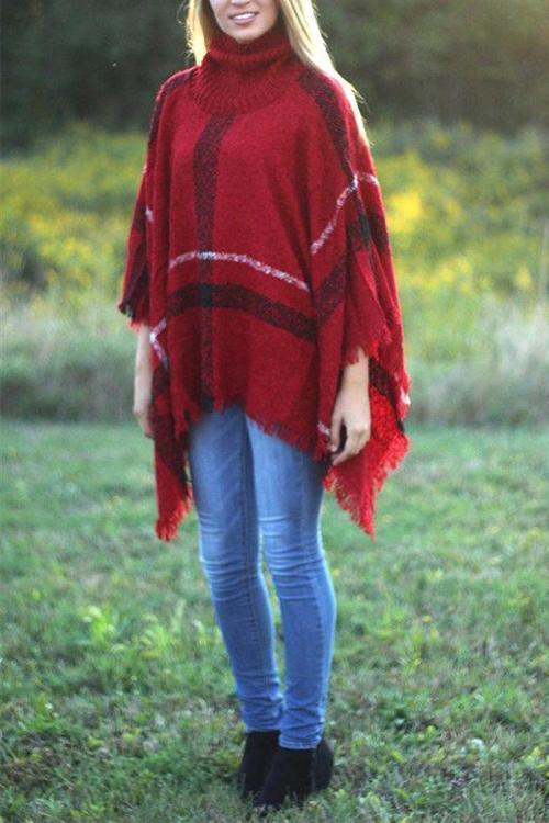 Rebadress Soft Tassel Lattice Cloak Poncho Sweater