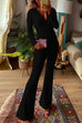 Rebadress Stylish Deep V Neck Waisted Slim Fit Jumpsuit
