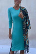 Rebadress Crewneck Long Sleeve Buttons T-shirt Dress