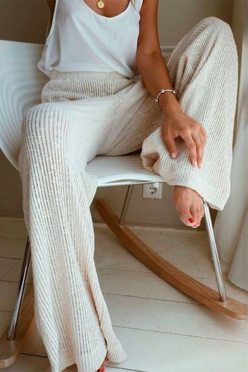 Rebadress Winter Elastic Waist Wide Leg Pants