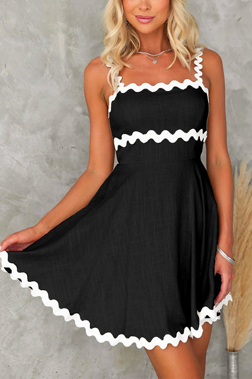 Rebadress Waisted Ric Rac Color Block Cami Sundress