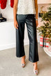 Rebadress One Button Straight Leg Faux Leather Pants