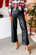 Rebadress One Button Straight Leg Faux Leather Pants