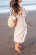 Rebadress Open Front Pockets Ribbed Knit Long Slweater Cargigan