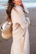 Rebadress Open Front Pockets Ribbed Knit Long Slweater Cargigan
