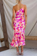 Rebadress One Shoulder High Waist Mermaid Floral Cami Dress