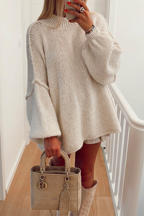 Rebadress Drop Shoulder Plain Casual Pullover Sweater