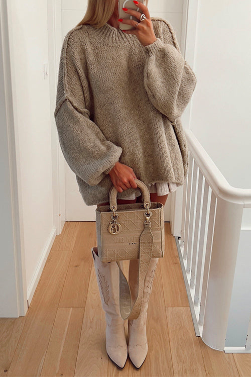 Rebadress Drop Shoulder Plain Casual Pullover Sweater