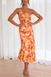 Rebadress One Shoulder High Waist Mermaid Floral Cami Dress
