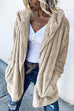 Rebadress Open Front Shaggy Hoodied Jacket Coat