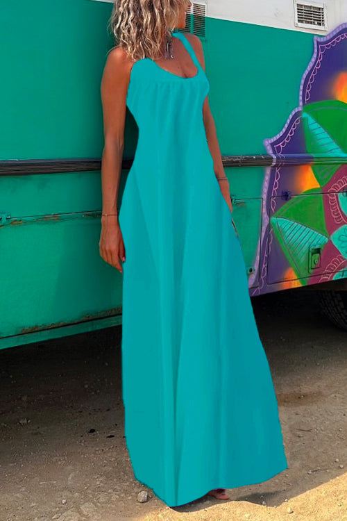 Rebadress Solid Criss Cross Backless Maxi Cami Dress(4 Solid Colors Available)