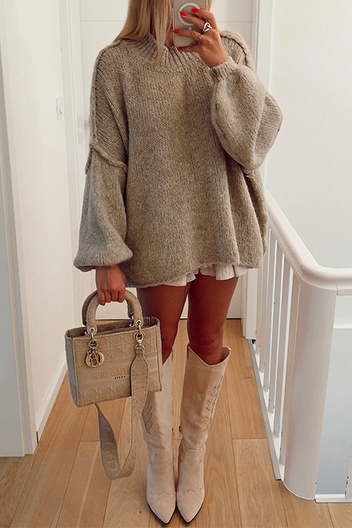 Rebadress Drop Shoulder Plain Casual Pullover Sweater