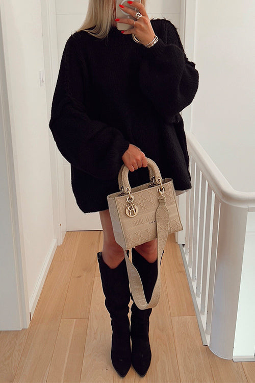 Rebadress Drop Shoulder Plain Casual Pullover Sweater