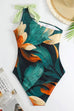 Rebadress Bow One Shoulder One-piece Swimsuit Ruffle Cover Up Skirt Printed Set