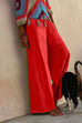 Rebadress Solid Raw Hem Wide Leg Casual Pants