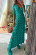 Rebadress Scoop Neck 3/4 Sleeve Maxi Floral Dress