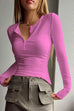 Rebadress Buttons Long Sleeves Slim Fit Bottoming Henry Shirt