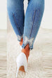 Rebadress Beaded Butterfly Distressed Skinny Denim Pants