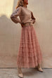 Rebadress Tulle Layered Ruffle Mesh Maxi Skirt