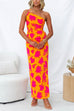 Rebadress One Shoulder Side Split Printed Cami Maxi Dress