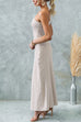Rebadress Sleeveless Tie Knot One Shoulder Striped Maxi Dress