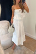 Rebadress Lace Hollow Out Ruffle Cami Top and A-line Midi Skirt Set