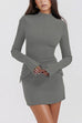 Rebadress Mockneck Long Sleeves Bodycon Mini Dress