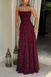Rebadress Spaghetti Strap Backless Lace-up Jacquard Maxi Dress