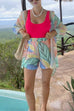 Rebadress Unique Print Long Sleeves Button Up Shirt and Pocketed Shorts Linen Set