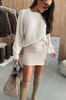 Rebadress Crewneck Drop Shoulder Solid Casual Pullover Sweater