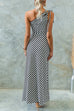 Rebadress Sleeveless Tie Knot One Shoulder Striped Maxi Dress