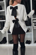Rebadress Crewneck Bow Back Cut Out Cozy Sweater