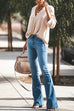 Rebadress Distressed Bell Bottoms Skinny Denim Pants