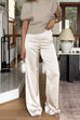 Rebadress High Rise Straight Leg Satin Pants