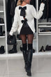 Rebadress Crewneck Bow Back Cut Out Cozy Sweater