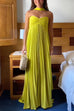 Rebadress Strapless Back Lace-up Pleated Maxi Dress