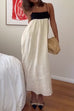 Rebadress Backless Color Block Splice Swing Maxi Cami Dress