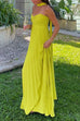 Rebadress Strapless Back Lace-up Pleated Maxi Dress
