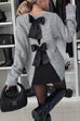 Rebadress Crewneck Bow Back Cut Out Cozy Sweater