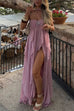 Rebadress Sleeveless Open Back High Slit Ruffle Maxi Dress