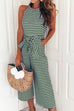 Rebadress Striped Bow-Knot Wide Leg Jumpsuit