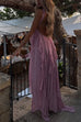 Rebadress Sleeveless Open Back High Slit Ruffle Maxi Dress